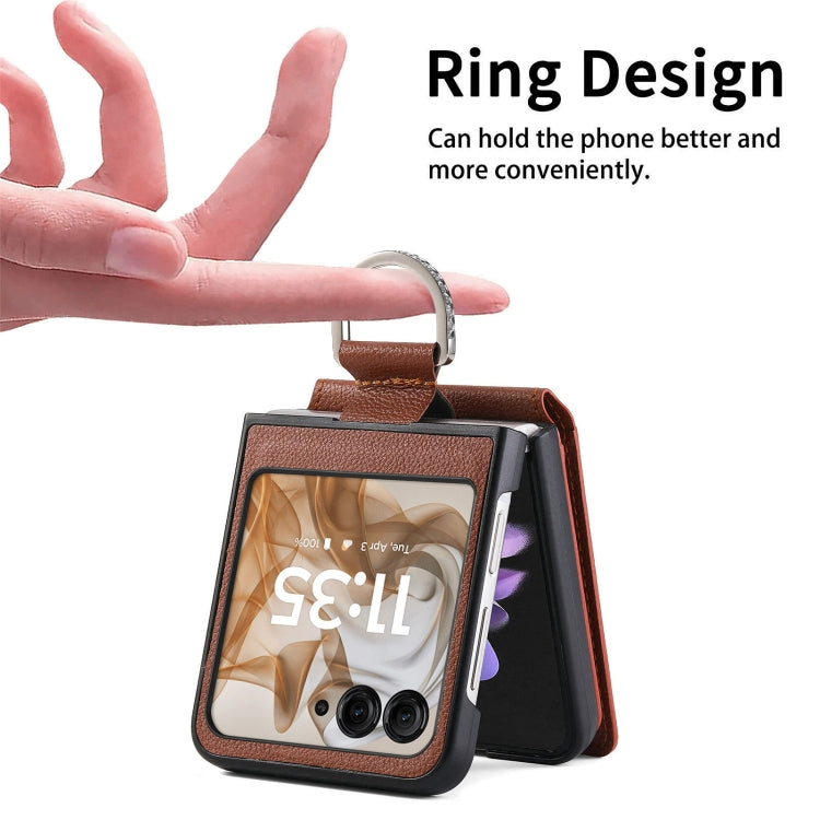 For Motorola Razr 50 Ultra Litchi Texture Leather Ring Wallet Phone Case