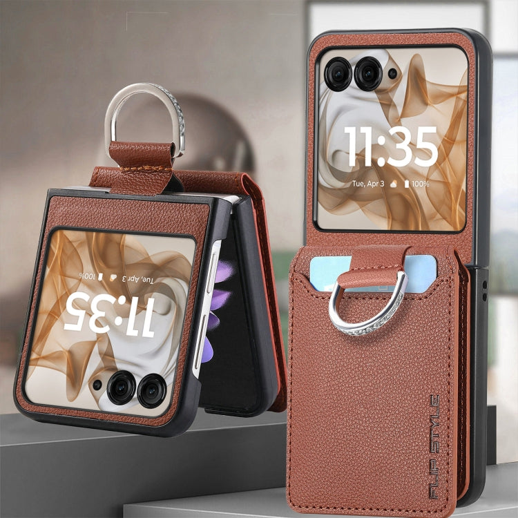 For Motorola Razr 50 Ultra Litchi Texture Leather Ring Wallet Phone Case