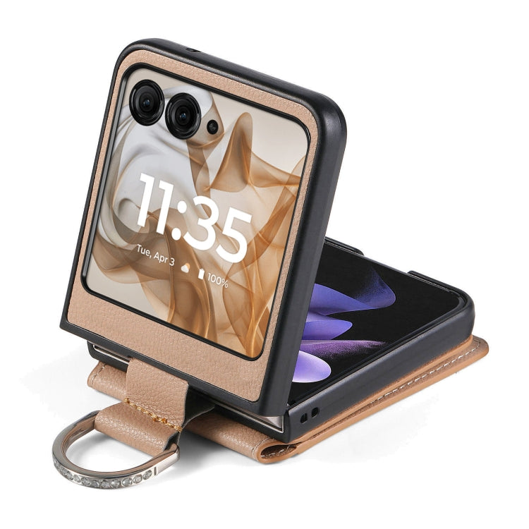 For Motorola Razr 50 Ultra Litchi Texture Leather Ring Wallet Phone Case
