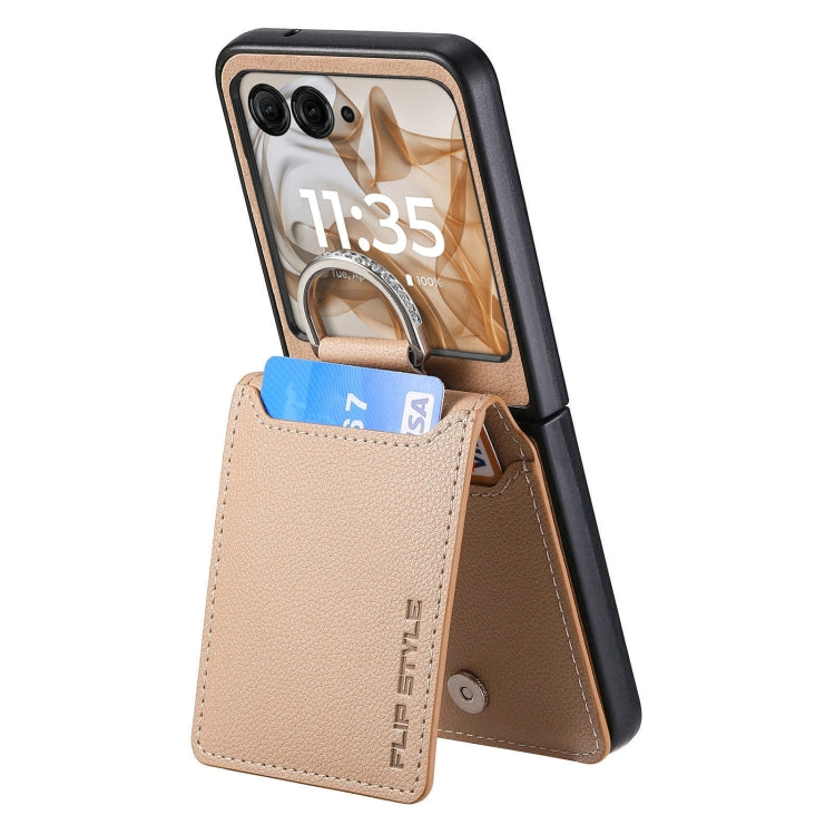 For Motorola Razr 50 Ultra Litchi Texture Leather Ring Wallet Phone Case