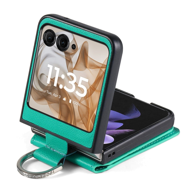 For Motorola Razr 50 Ultra Litchi Texture Leather Ring Wallet Phone Case