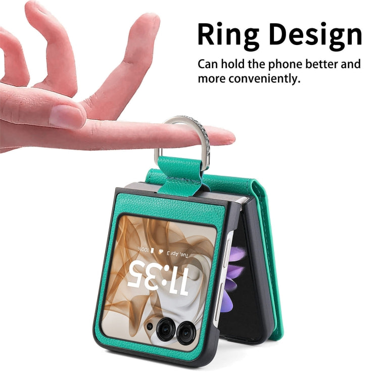 For Motorola Razr 50 Ultra Litchi Texture Leather Ring Wallet Phone Case