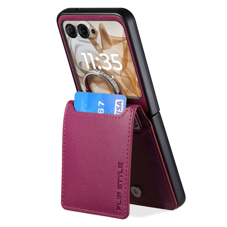 For Motorola Razr 50 Ultra Litchi Texture Leather Ring Wallet Phone Case