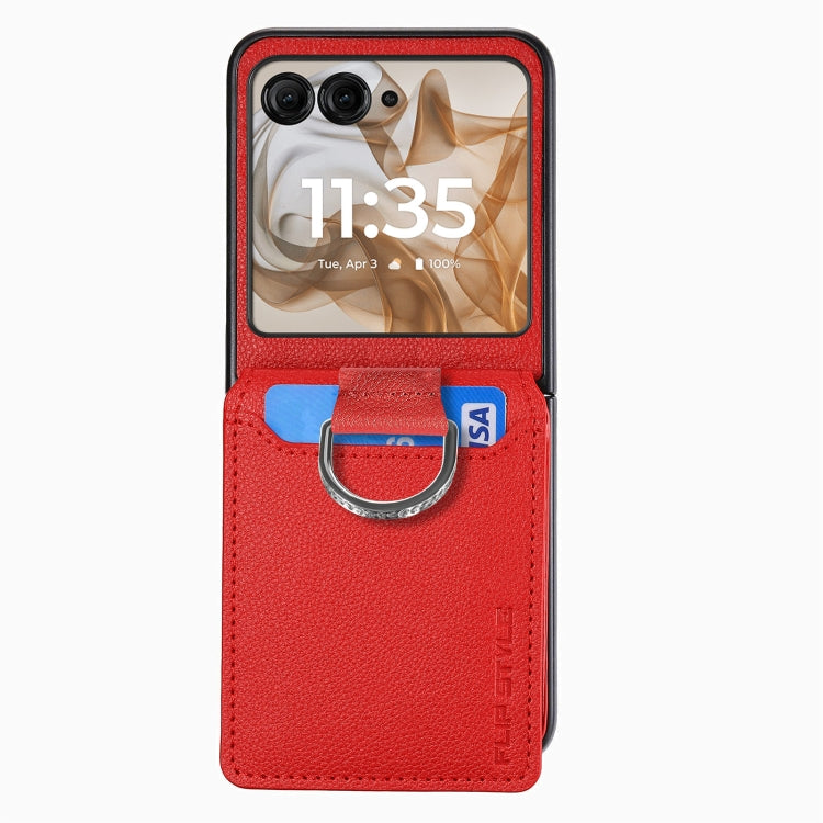 For Motorola Razr 50 Ultra Litchi Texture Leather Ring Wallet Phone Case