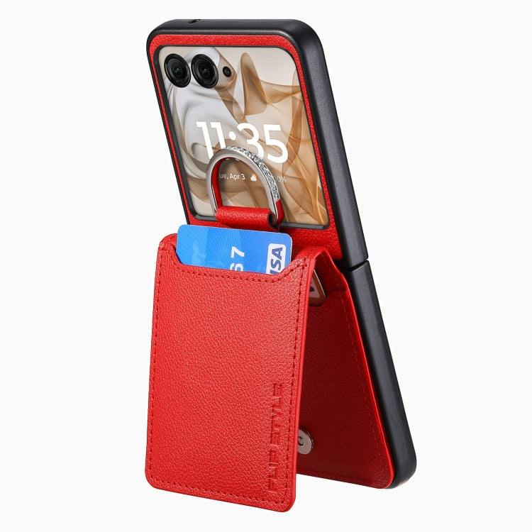 For Motorola Razr 50 Ultra Litchi Texture Leather Ring Wallet Phone Case