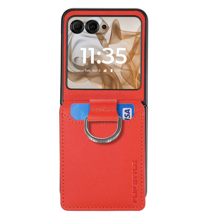 For Motorola Razr 50 Ultra Litchi Texture Leather Ring Wallet Phone Case
