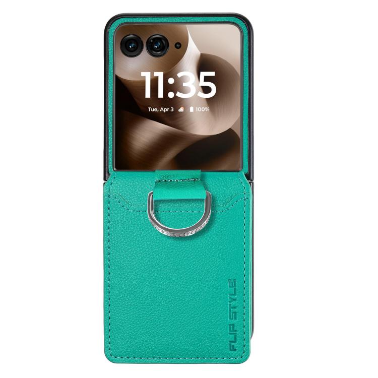 For Motorola Razr 60 Litchi Texture Leather Ring Wallet Phone Case