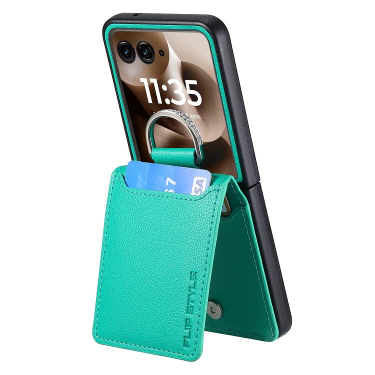 For Motorola Razr 60 Litchi Texture Leather Ring Wallet Phone Case