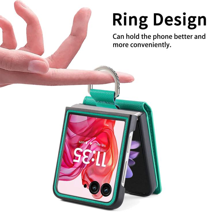 For Motorola Razr 60 Litchi Texture Leather Ring Wallet Phone Case