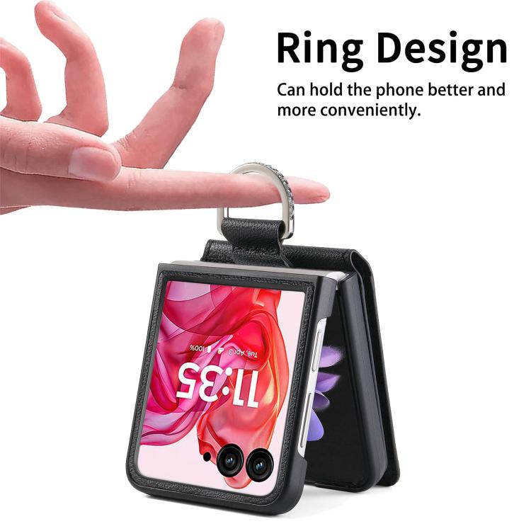 For Motorola Razr 60 Ultra Litchi Texture Leather Ring Wallet Phone Case
