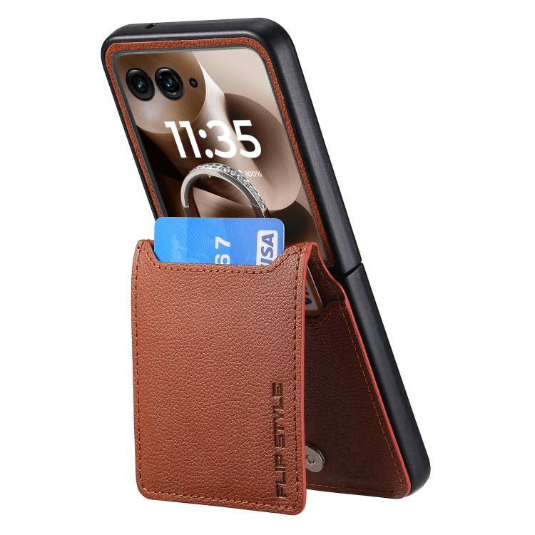 For Motorola Razr 60 Ultra Litchi Texture Leather Ring Wallet Phone Case