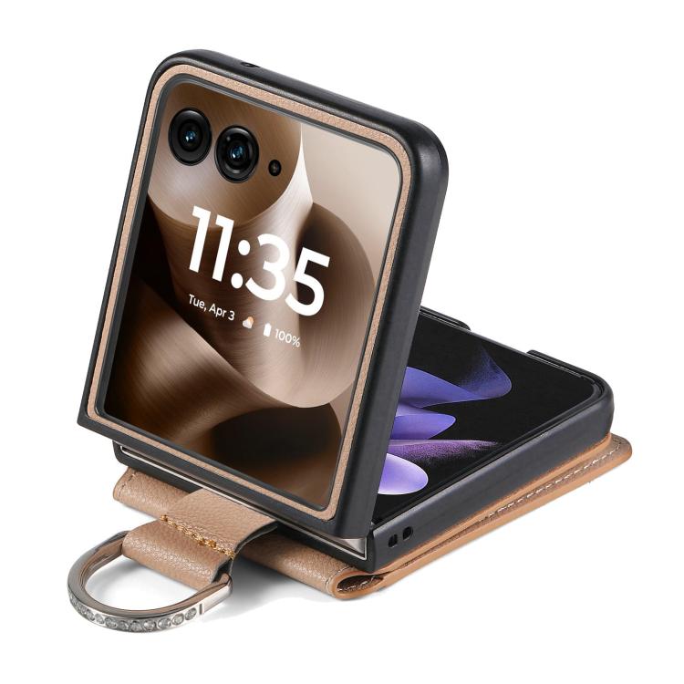 For Motorola Razr 60 Ultra Litchi Texture Leather Ring Wallet Phone Case