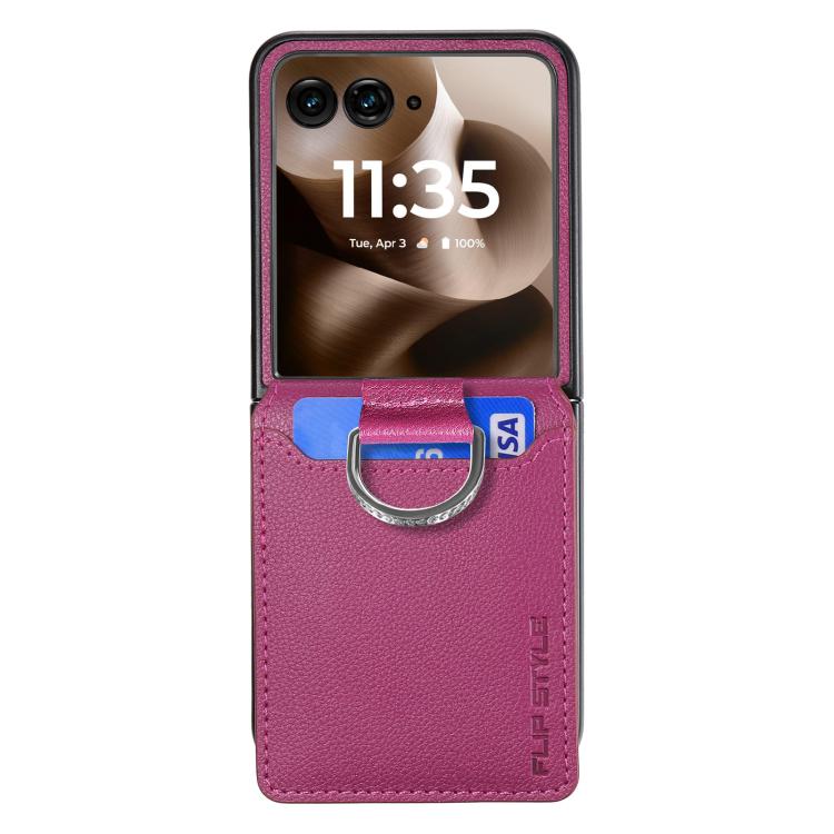 For Motorola Razr 60 Ultra Litchi Texture Leather Ring Wallet Phone Case