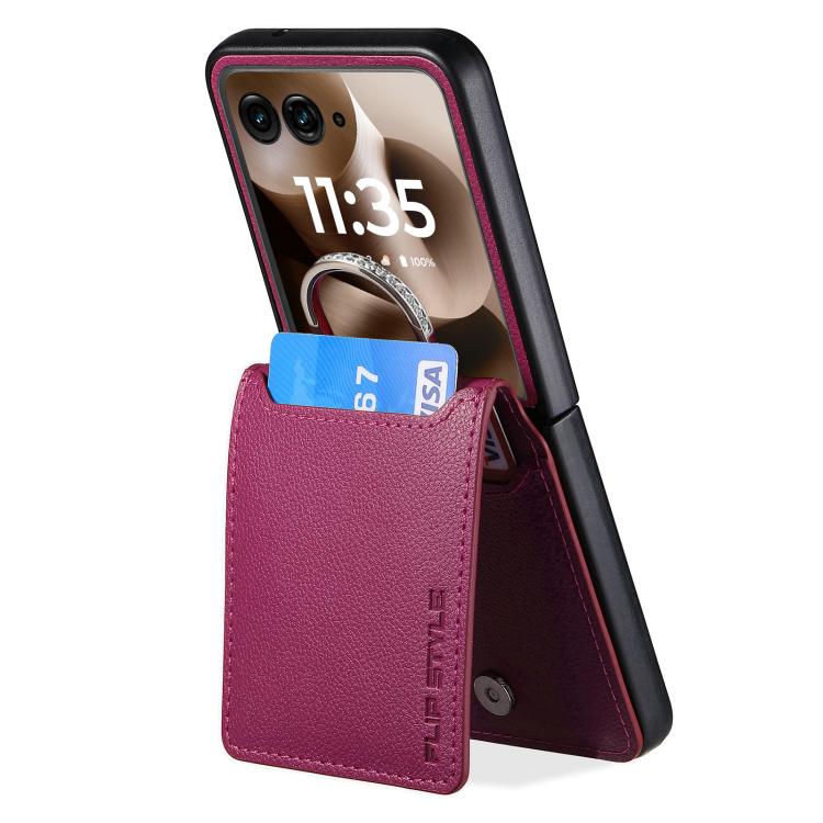 For Motorola Razr 60 Ultra Litchi Texture Leather Ring Wallet Phone Case