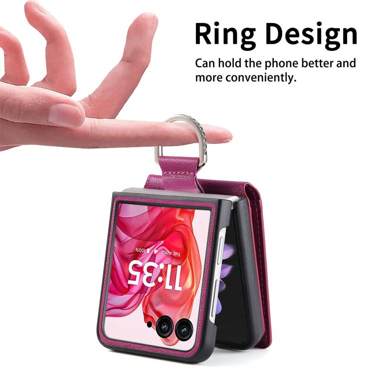 For Motorola Razr 60 Ultra Litchi Texture Leather Ring Wallet Phone Case