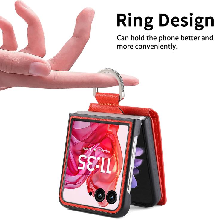 For Motorola Razr 60 Ultra Litchi Texture Leather Ring Wallet Phone Case