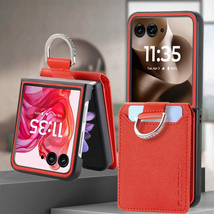 For Motorola Razr 60 Ultra Litchi Texture Leather Ring Wallet Phone Case