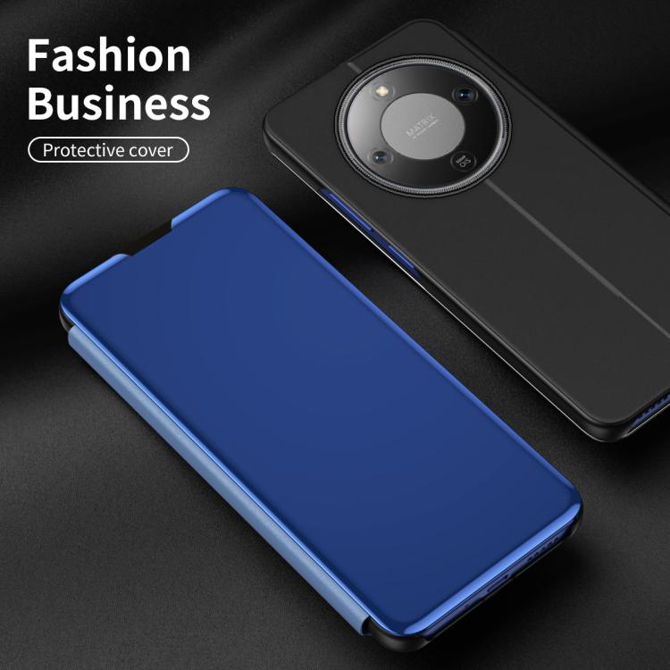 For Honor X9d Plated Mirror Horizontal Flip Leather Phone Case with Holder