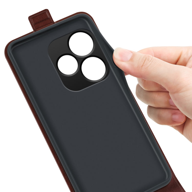 For Realme GT 6 5G R64 Texture Single Vertical Flip Leather Phone Case