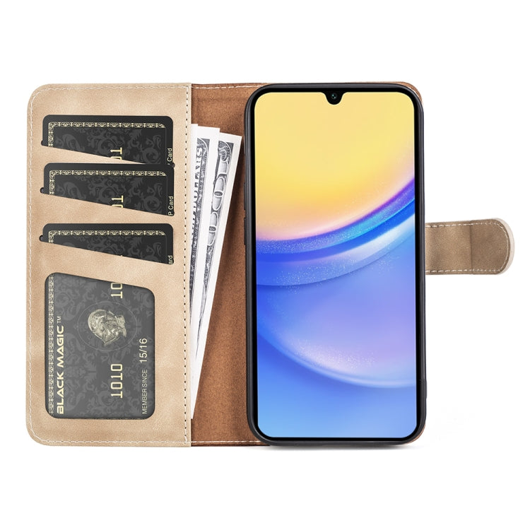 For Samsung Galaxy M15 5G Stitching Horizontal Flip Leather Phone Case
