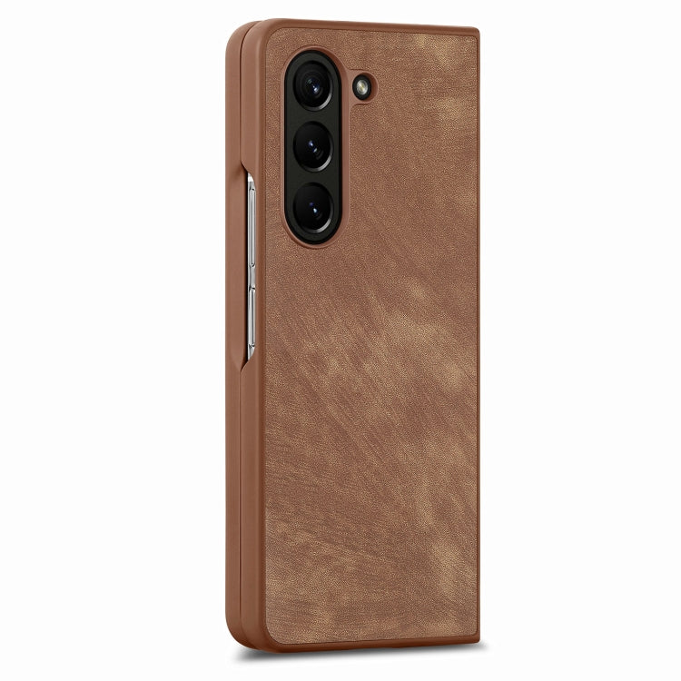 For  Samsung Galaxy Z Fold5 5G Integrated Film Retro Skin Feel Fold Leather Phone Case