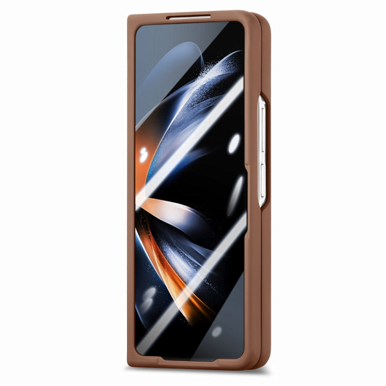 For  Samsung Galaxy Z Fold5 5G Integrated Film Retro Skin Feel Fold Leather Phone Case