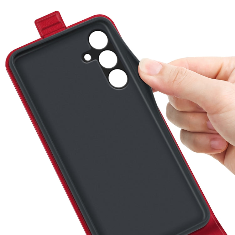 For Samsung Galaxy M15 5G R64 Texture Single Vertical Flip Leather Phone Case