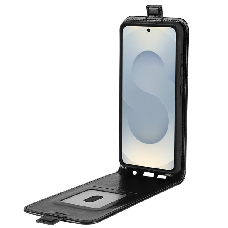 For Samsung Galaxy S25 Edge 5G R64 Texture Single Vertical Flip Leather Phone Case