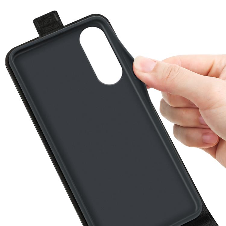For Samsung Galaxy S25 Edge 5G R64 Texture Single Vertical Flip Leather Phone Case