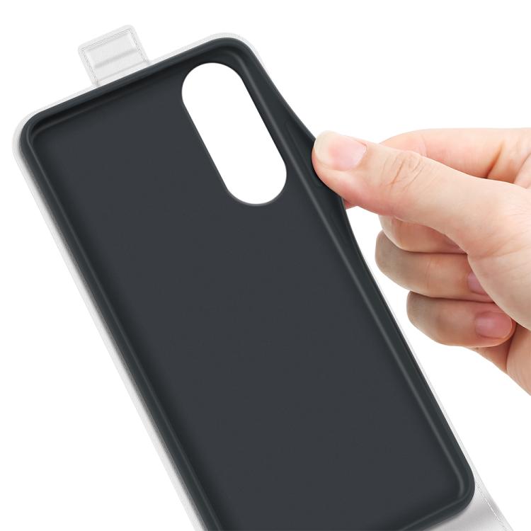 For Samsung Galaxy S25 Edge 5G R64 Texture Single Vertical Flip Leather Phone Case