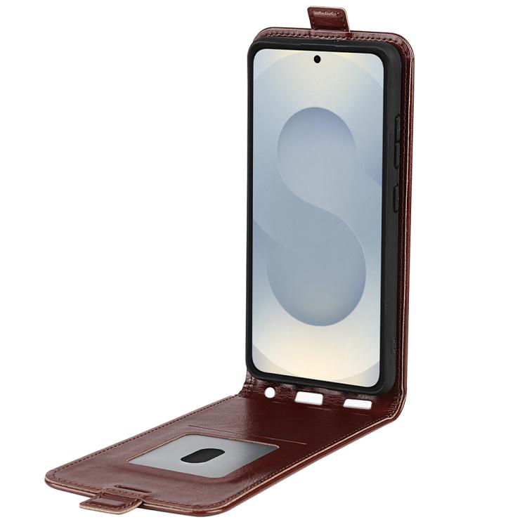 For Samsung Galaxy S25 Edge 5G R64 Texture Single Vertical Flip Leather Phone Case