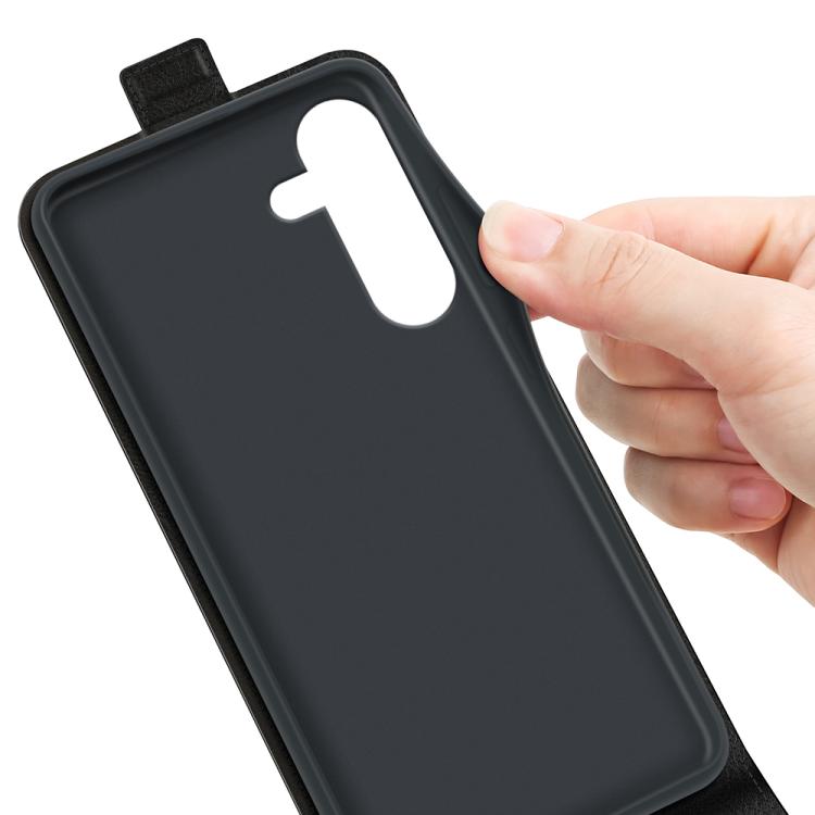 For Samsung Galaxy S25 FE 5G R64 Texture Single Vertical Flip Leather Phone Case