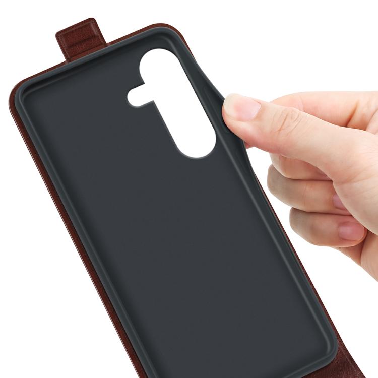 For Samsung Galaxy S25 FE 5G R64 Texture Single Vertical Flip Leather Phone Case