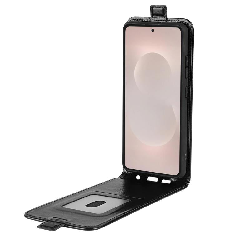 For Samsung Galaxy S26 Edge 5G R64 Texture Single Vertical Flip Leather Phone Case
