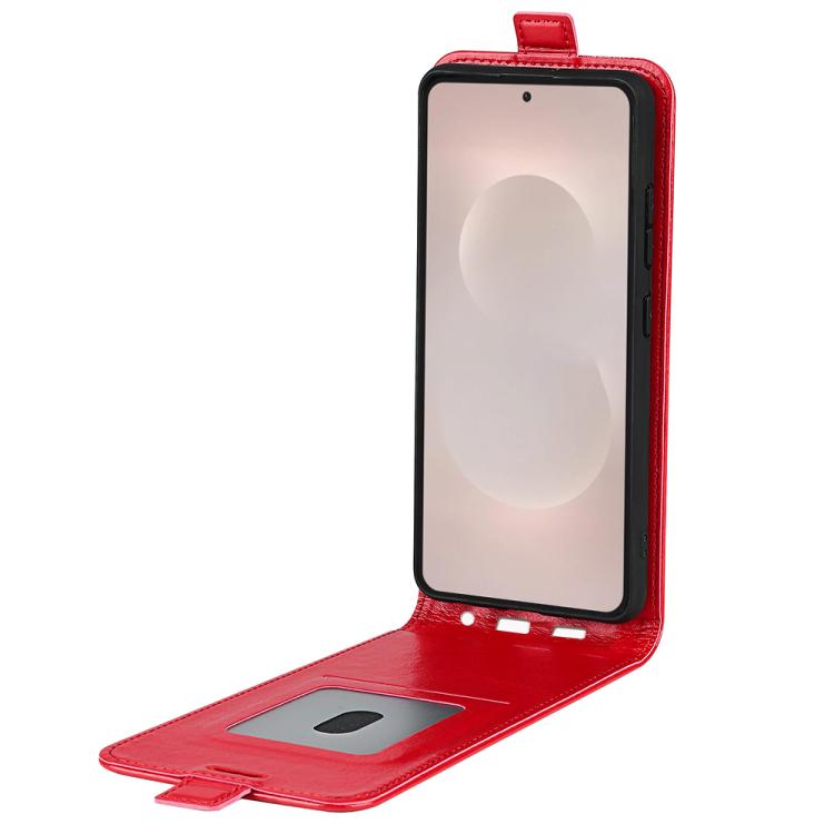 For Samsung Galaxy S26 Edge 5G R64 Texture Single Vertical Flip Leather Phone Case