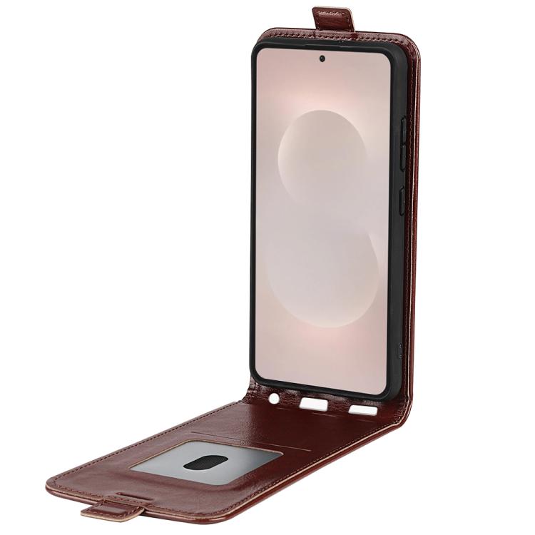 For Samsung Galaxy S26 Edge 5G R64 Texture Single Vertical Flip Leather Phone Case