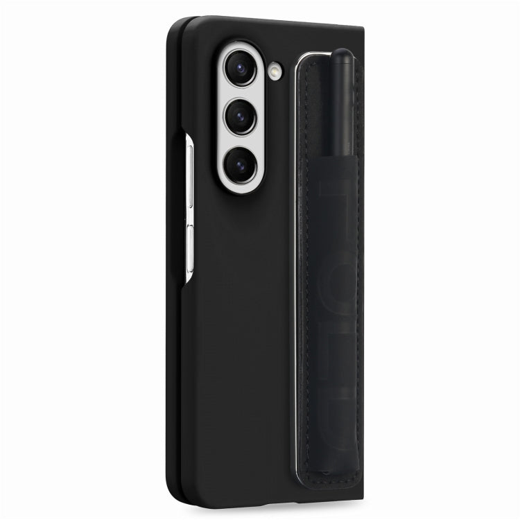 For Samsung   Galaxy Z Fold5 5G Integrated Film Wrist Grip Leather Phone Case with Pen Slot