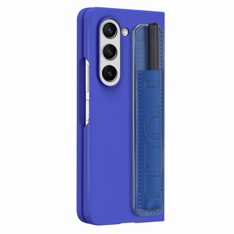 For Samsung   Galaxy Z Fold5 5G Integrated Film Wrist Grip Leather Phone Case with Pen Slot