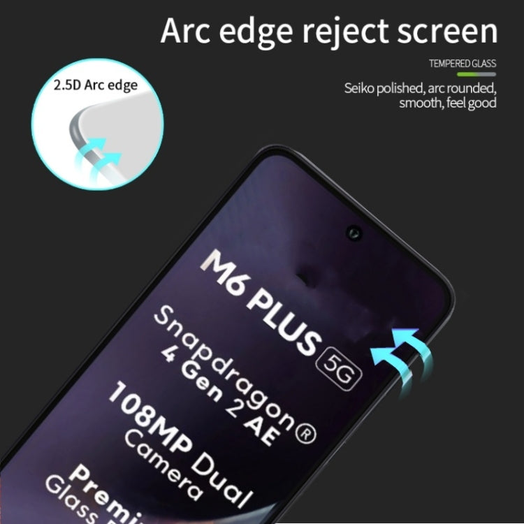 For Xiaomi Poco M6 Plus MOFI 9H 2.5D Full Screen Tempered Glass Film - Black