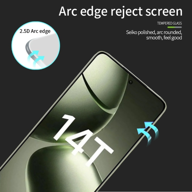 For Xiaomi 14T / 14T Pro MOFI 9H 2.5D Full Screen Tempered Glass Film - Black