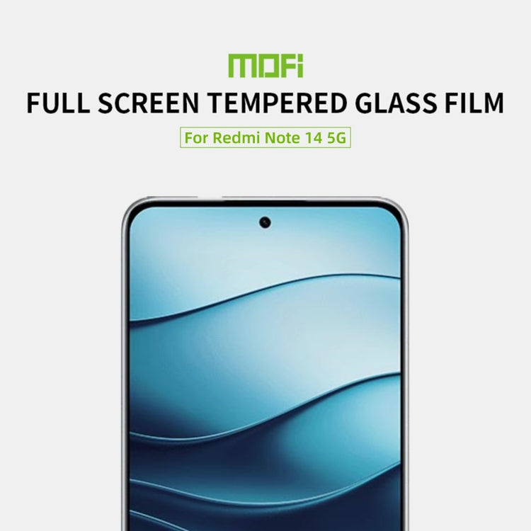 For Xiaomi Redmi Note 14 5G MOFI 9H 2.5D Full Screen Tempered Glass Film - Black