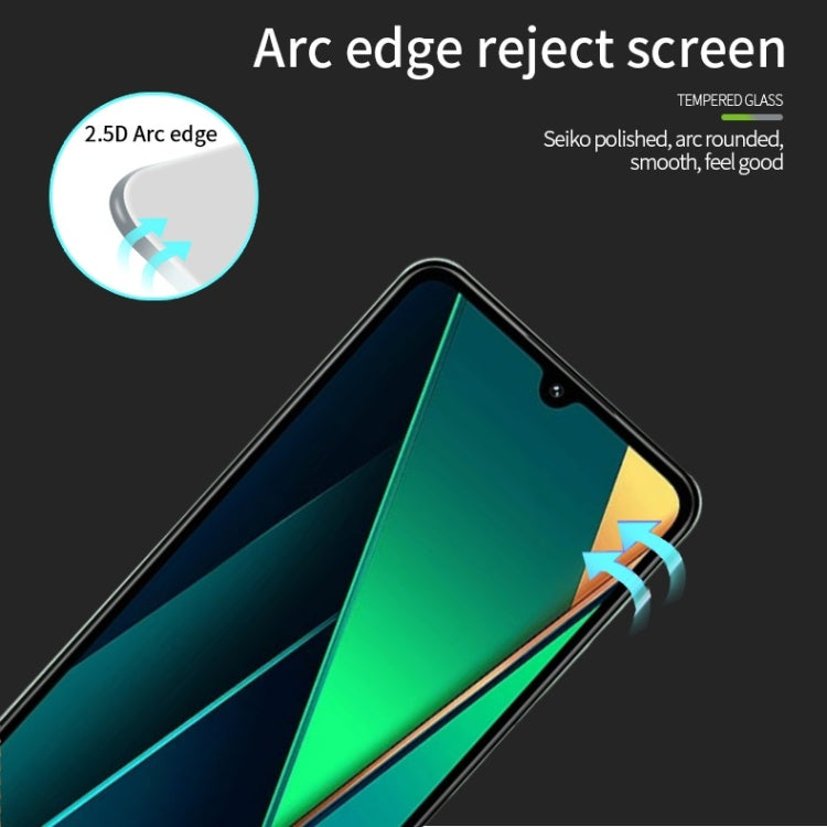 For Xiaomi Poco C75 / Redmi 14R MOFI 9H 2.5D Full Screen Tempered Glass Film - Black
