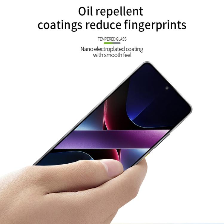 For Xiaomi Poco X7 Pro MOFI 9H 2.5D Full Screen Tempered Glass Film - Black