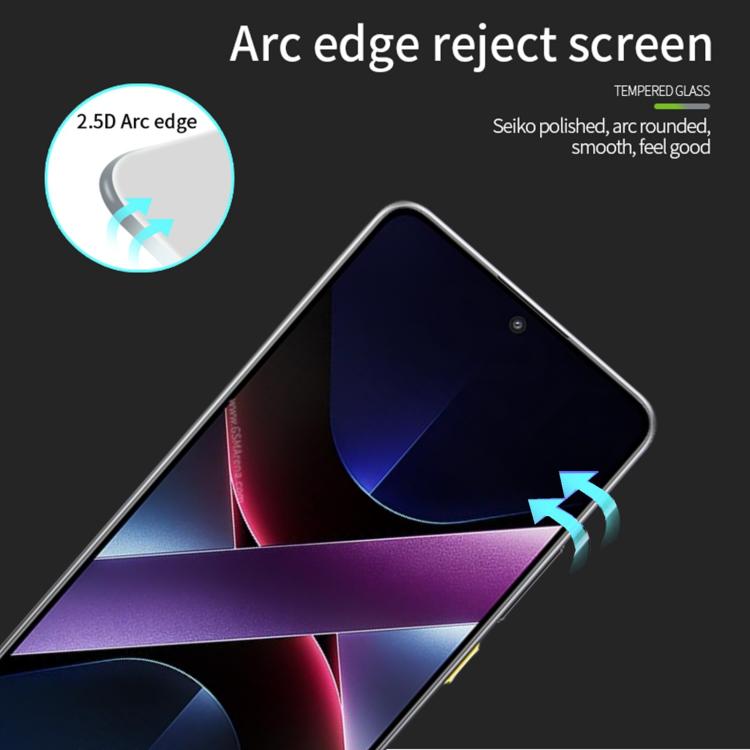 For Xiaomi Poco X7 Pro MOFI 9H 2.5D Full Screen Tempered Glass Film - Black