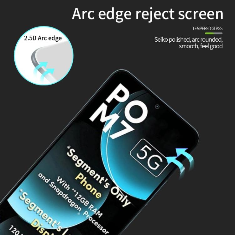 For Xiaomi Poco M7 MOFI 9H 2.5D Full Screen Tempered Glass Film - Black