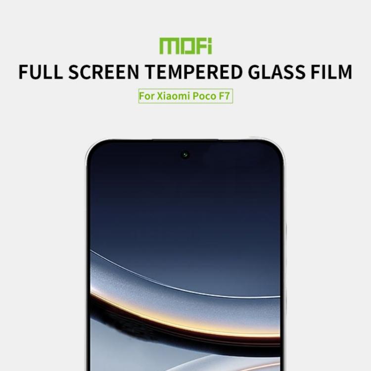 For Xiaomi Poco F7 MOFI 9H 2.5D Full Screen Tempered Glass Film - Black