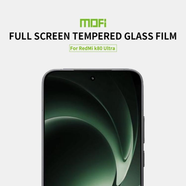 For Redmi K80 Ultra MOFI 9H 2.5D Full Screen Tempered Glass Film - Black
