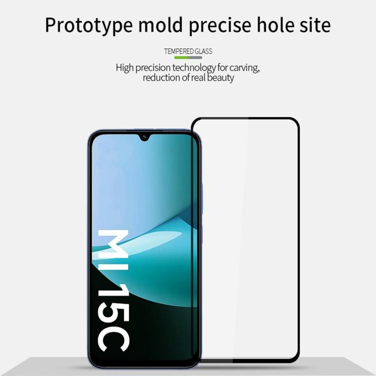 For Redmi 15C 4G 171.5mm / Poco C85 MOFI 9H 2.5D Full Screen Tempered Glass Film - Black