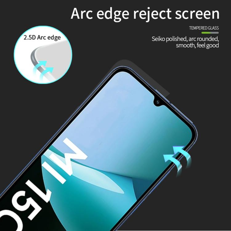 For Redmi 15C 4G 171.5mm / Poco C85 MOFI 9H 2.5D Full Screen Tempered Glass Film - Black