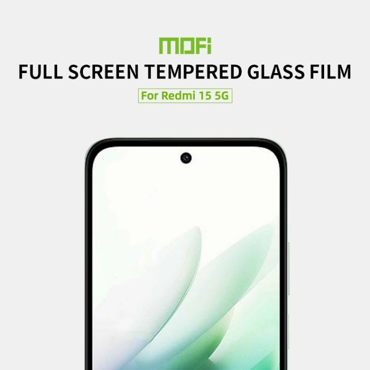 For Redmi 15 5G EU 171mm MOFI 9H 2.5D Full Screen Tempered Glass Film - Black